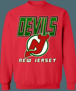 Retro NHL New Jersey Devils Vintage Green Sweatshirt Hoodie T-Shirt for Fans