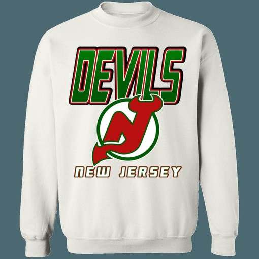 Retro NHL New Jersey Devils Vintage Green Sweatshirt Hoodie T-Shirt for Fans - Image 2