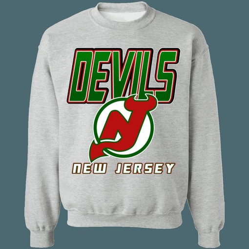 Retro NHL New Jersey Devils Vintage Green Sweatshirt Hoodie T-Shirt for Fans - Image 3