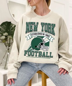Retro New York Football Crewneck Sweatshirt Hoodie Shirt Gifts for NFL Fans with Sport Shirts Unisex