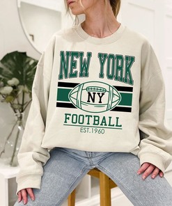 Retro New York NFL Crewneck Sweatshirt Hoodie Shirt for NFL Fans with Sport Shirts Girls