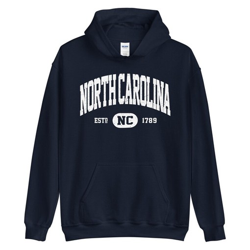 Retro North Carolina Hooded Sweatshirt, Vintage North Carolina Hoodie and NCAA Shirt, University Style Gifts