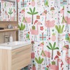 Retro Pink Flamingo Christmas Shower Curtain - Funky Bathroom Decor for Unique Bath