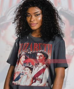 Retro QUEEN ELIZABETH II Tribute Tee - A Classic Movie Shirts for Women Fan Tee