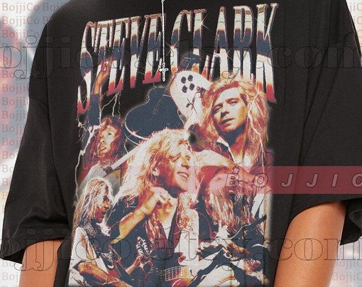 Retro STEVE CLARK Tee - 90s Rock Fan Tee Featuring STEVE CLARK & JOE ELLIOTT, Def Leppard Homage - Image 2