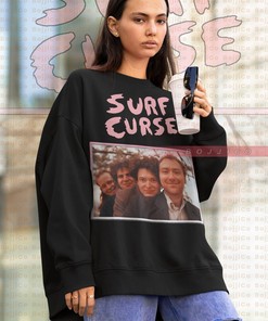 Retro SURF CURSE Sweatshirt - Vintage Surf Tee Featuring Surf Curse Homage, Minimalist Film T-shirt for Men and Women