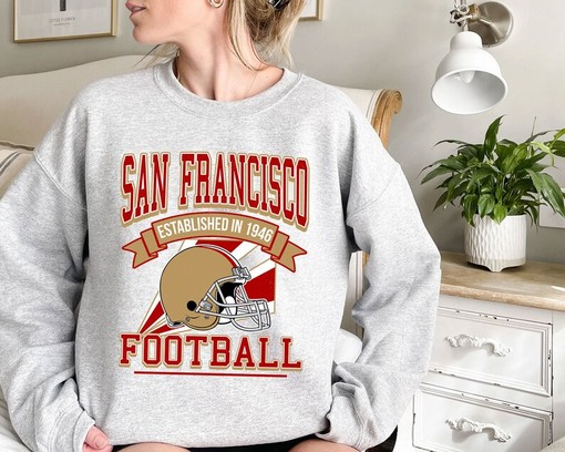 Retro San Francisco Football Shirt for NFL Fans with NCAA Shirts for Men and Women - Image 2