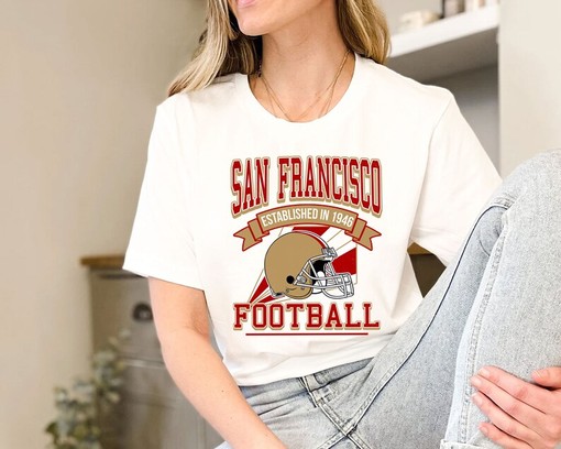 Retro San Francisco Football Shirt for NFL Fans with NCAA Shirts for Men and Women - Image 3