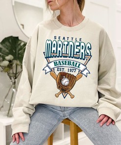 Retro Seattle Baseball Crewneck Sweatshirt, Vintage Baseball Shirt for MLB Fans
