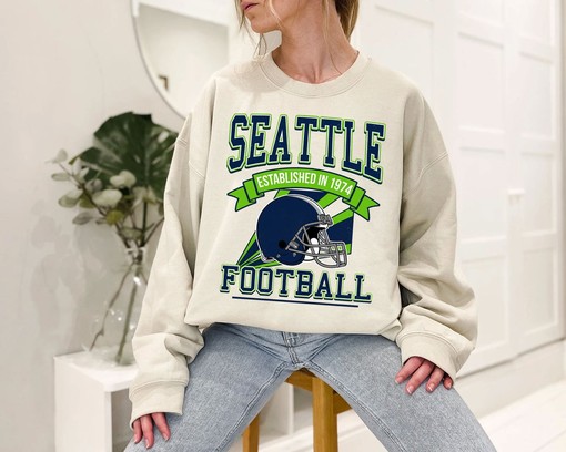 Retro Seattle Football Team Sweatshirt for NFL Fans