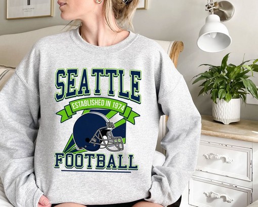 Retro Seattle Football Team Sweatshirt for NFL Fans - Image 2