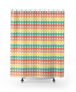 Retro Shower Curtain for Unique Bathroom Decor in 70s Vibe