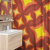Retro Shower Curtain with Flowery Designs for Groovy 60's 70's Hippie Bathroom Accessory