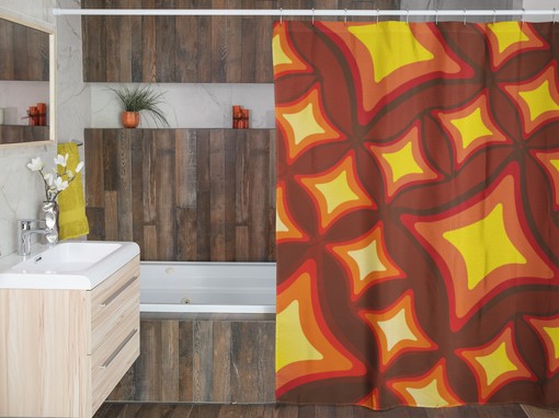 Retro Shower Curtain with Flowery Designs for Groovy 60's 70's Hippie Bathroom Accessory - Image 4