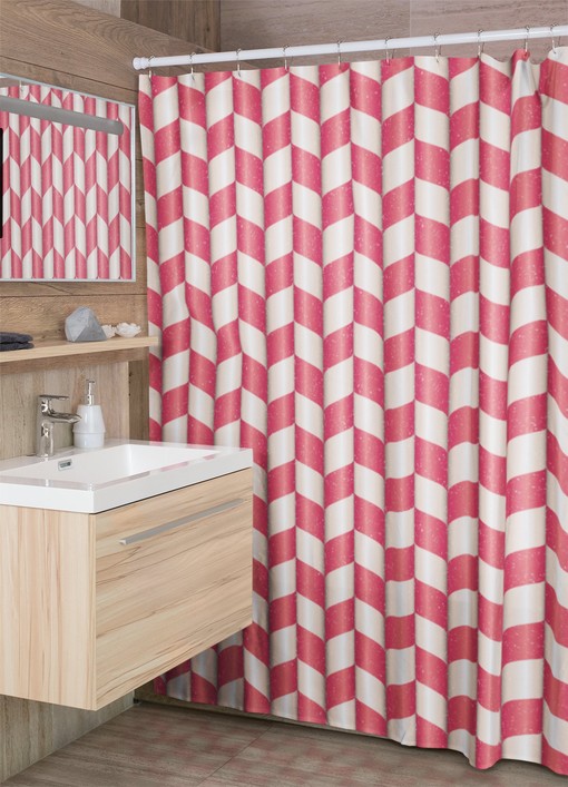 Retro Striped Christmas Shower Curtain for Cozy Bathroom Decor and Accessories
