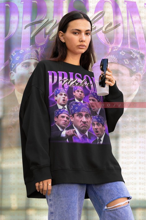Retro Style Prison Mike Shirt - Michael Scott Biatch Tribute for The Office Fans