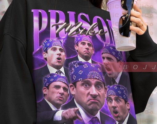 Retro Style Prison Mike Shirt - Michael Scott Biatch Tribute for The Office Fans - Image 4
