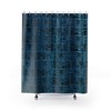Retro TIKI Blue and Black Shower Curtain: Vintage Design for Mid Century Lifestyle