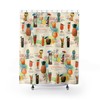 Retro Tiki Drink Menu Shower Curtain: Mid Century Tropical Vibes