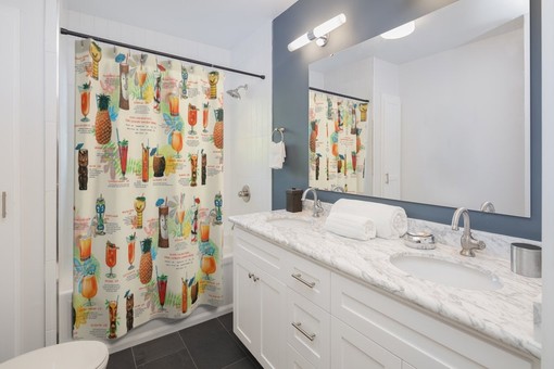 Retro Tiki Drink Menu Shower Curtain: Mid Century Tropical Vibes - Image 2