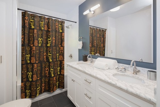 Retro Tiki Gods on Black Shower Curtain: Perfect for Your Mid Century Modern Lifestyle - Image 2
