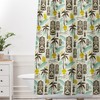 Retro Tiki Shower Curtain | Hawaiian Print Tropical Bathroom Decor | Luxury Bathroom Shower Curtains