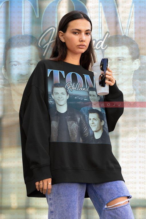 Retro Tom Holland Sweatshirt, Tom Holland Vintage Homage Sweater, Tom Holland Fan Tees, Classic Movie T Shirts