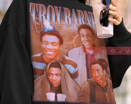 Retro Troy Barnes Sweatshirt, Vintage 90s Homage Tee, Community Shirt - Image 4