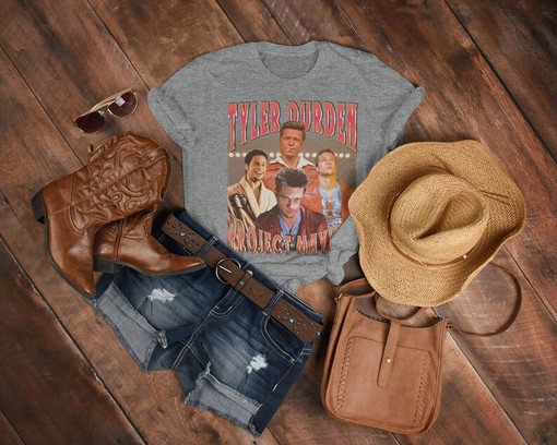 Retro Tyler Durden Shirt, 90s Fight Club Homage Tee, Brad Pitt Project Mayhem T-Shirt - Image 3