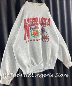 Retro University of Nebraska Sweatshirt Football 90s (retro ncaa shirts)