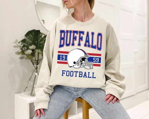 Retro Vintage Buffalo Football Sweatshirt for NFL Fans with NCAA Shirt Kids and College Shirts