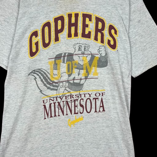 Retro Vintage Gophers University of Minnesota Single Stitch Shirt for NCAA Football Fan Shirts - Image 2