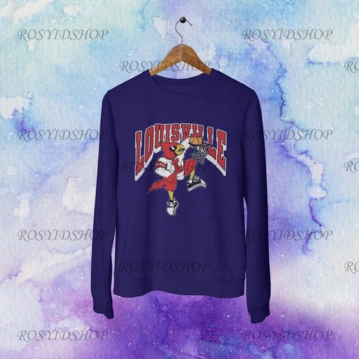 Retro Vintage Louisville Basketball Unisex Crewneck Sweatshirt - Image 3