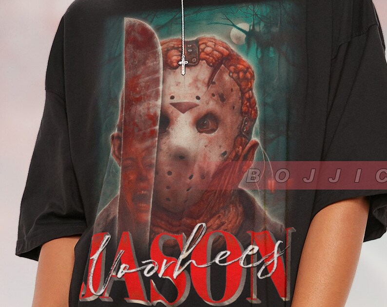 Retro Vintage Voorhees Shirt - Vintage Horror Movie T-Shirt for Fans of Friday the 13th and Michael Myers Homages - Image 2