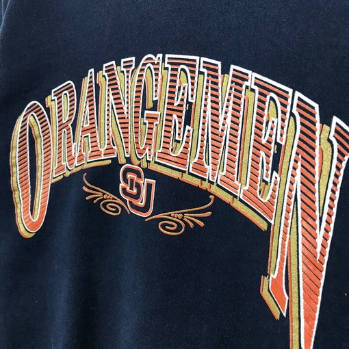 Revisit the Glory Days with 90's Nutmeg Syracuse University Orangemen Team Crewneck Sweatshirt or Hoodie - Image 2