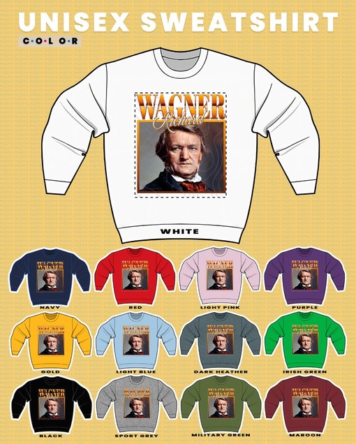 Richard Wagner Classical Music Artist Sweatshirt - German Composer Shirt - Wagnerian Leitmotif with Vivaldi, Mozart - Image 3