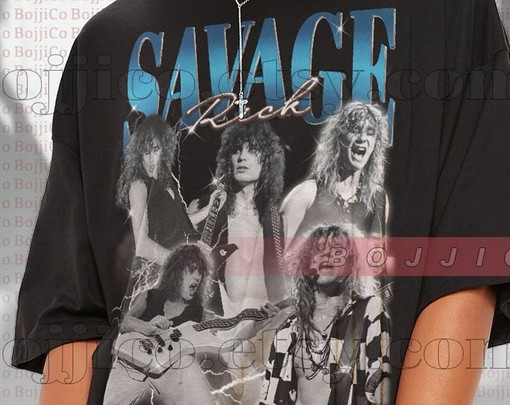 Rick Savage Vintage Shirt, Rick Savage Homage Tshirt, Rick Savage Fan Tees, Retro 90s Sweater, Joe Elliot, Leppard - Image 2