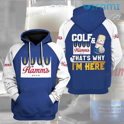 Ride in Style with Hamms Beer Golf And Hamm That Why Here All Over Print 3D Hoodie, Perfect for Beer Lovers Gift.