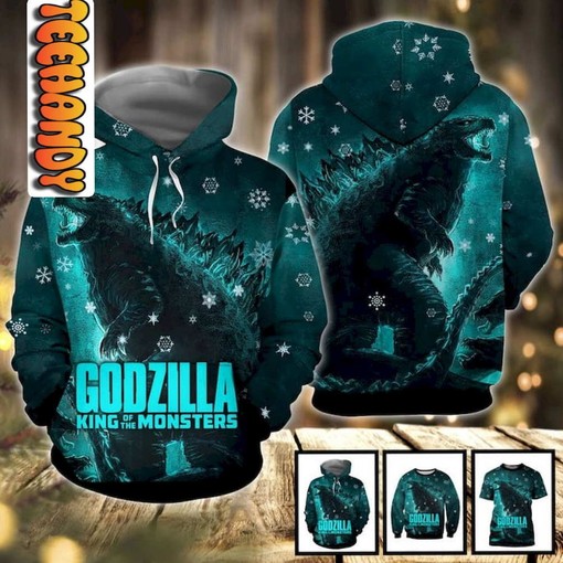 Roar Like a Monster with Godzilla Monster Custom All Over Print 3D Hoodie in Powerful Design