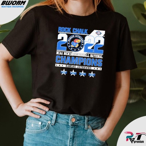 Rock Chalk 2022 NCAA Men's Basketball National Champions Kansas Jayhawks Shirt - NCAA Shirts for Men and Women - Image 3