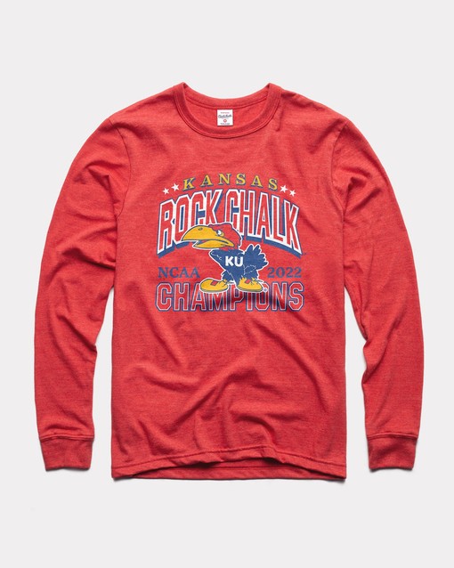 Rock Chalk Champions Long Sleeve Tee - NCAA Shirts for Kansas Jayhawks Fans
