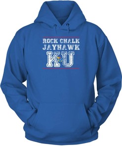 Rock Chalk Jayhawk Ku Kansas Jayhawks Hoodie with Vintage Ncaa Shirts