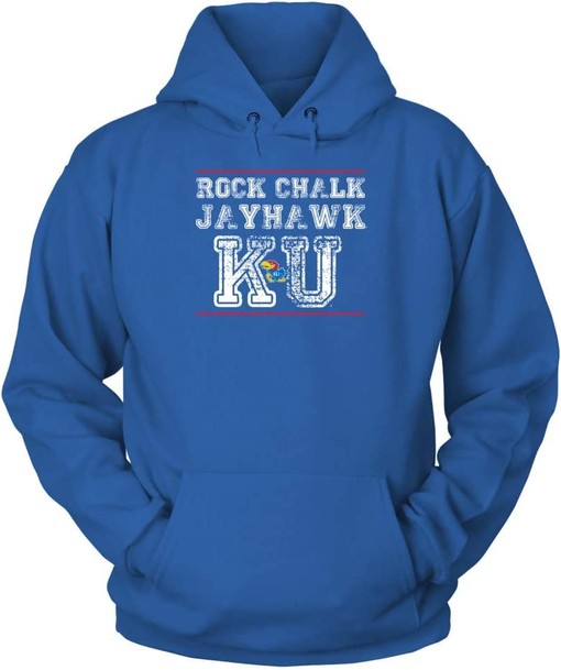 Rock Chalk Jayhawk Ku Kansas Jayhawks Hoodie with Vintage Ncaa Shirts
