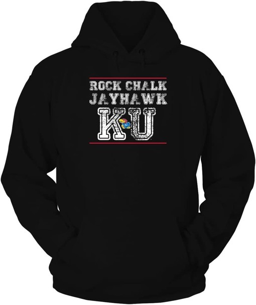 Rock Chalk Jayhawk Ku Kansas Jayhawks Hoodie with Vintage Ncaa Shirts - Image 2