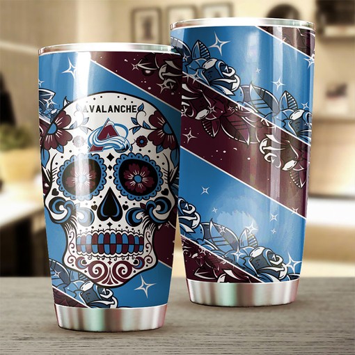 Rockstar Fan Colorado Avalanche NHL Tumbler with Skull Design