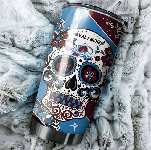 Rockstar Fan Colorado Avalanche NHL Tumbler with Skull Design - Image 2