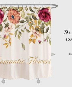 Romantic Bathroom Shower Curtain with Floral Home Decor for Your Bathroom