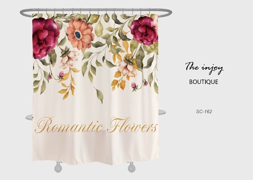 Romantic Bathroom Shower Curtain with Floral Home Decor for Your Bathroom