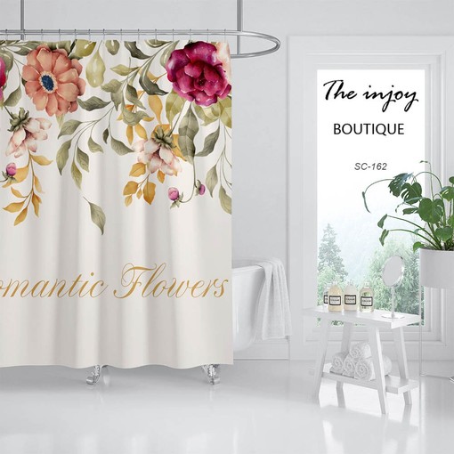Romantic Bathroom Shower Curtain with Floral Home Decor for Your Bathroom - Image 2