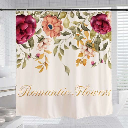 Romantic Bathroom Shower Curtain with Floral Home Decor for Your Bathroom - Image 3